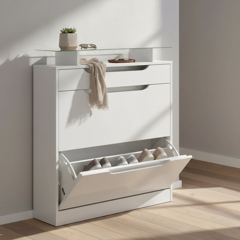 Zapatero estrecho HOMCOM con 2 puertas y cajón