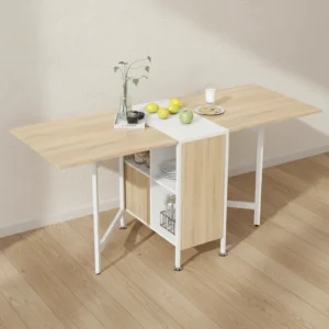 Mesa plegable de comedor HOMCOM con alas abatibles