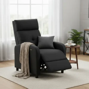 Sillón relax reclinable manual HOMCOM de lino negro