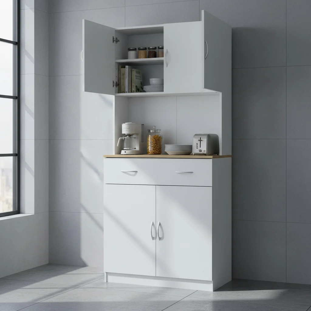 Alacena de cocina HOMCOM blanca 80x40x180