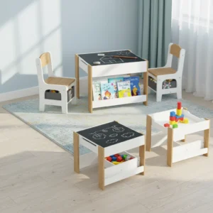 Conjunto mesa y 2 sillas infantiles 3 en 1