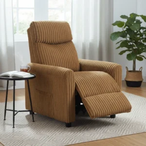 Sillón relax reclinable HOMCOM de pana marrón