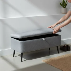 Banco puff con almacenaje HOMCOM 61 L en gris