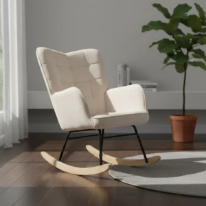Mecedora de borreguito beige HOMCOM