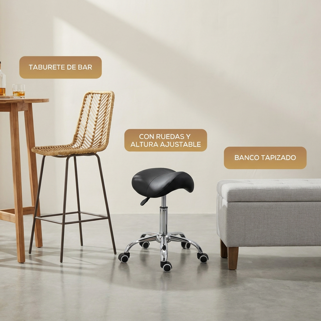Mapa rápido de taburetes HOMCOM: tres formatos que no se compran igual