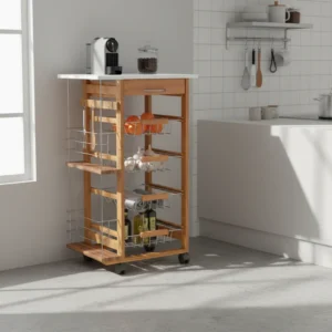 Carrito auxiliar de cocina compacto HOMCOM