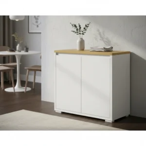 Aparador HOMCOM blanco 80x37x75 cm