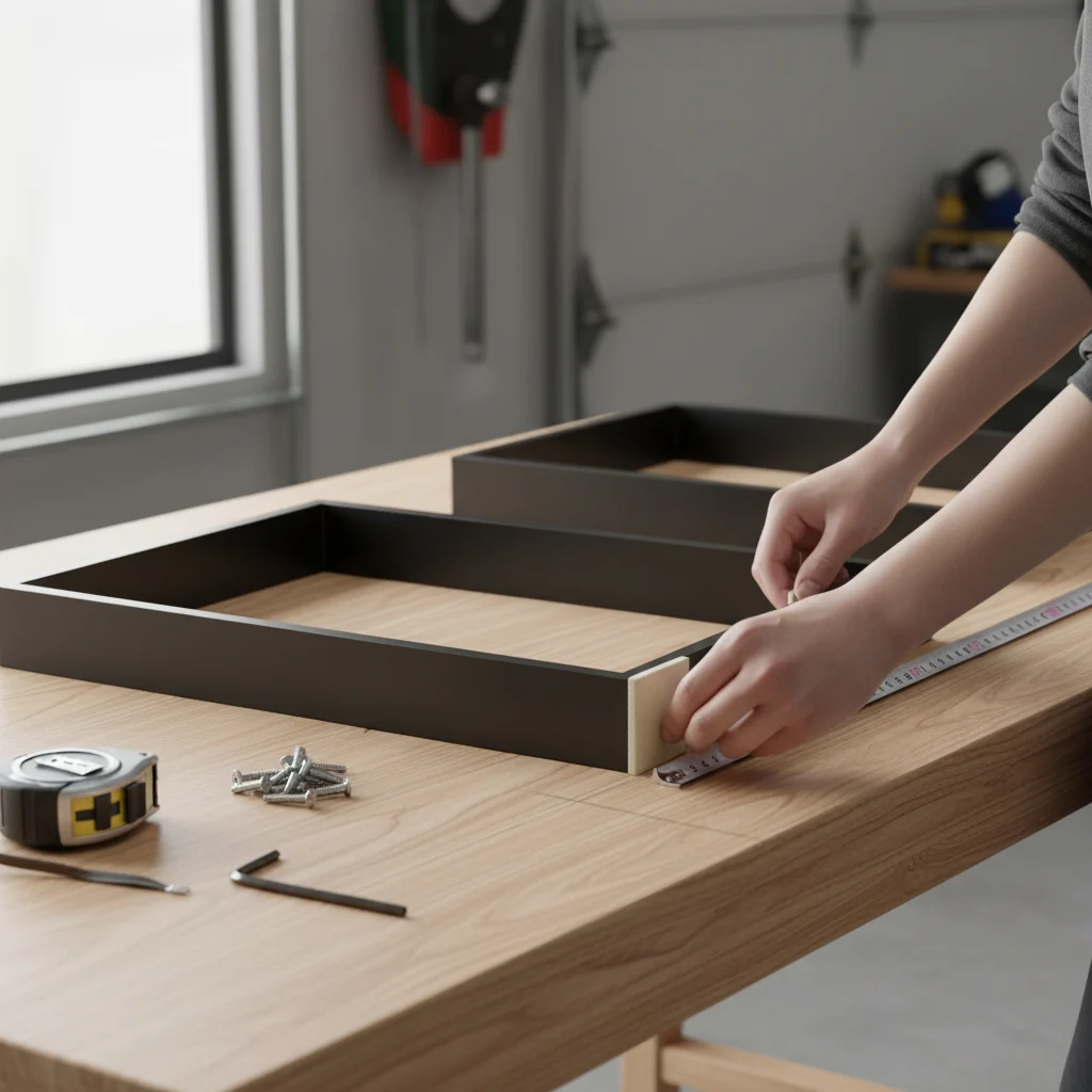 Montaje DIY con tornillos y protectores de suelo