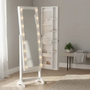 Espejo joyero de cuerpo entero con luces LED