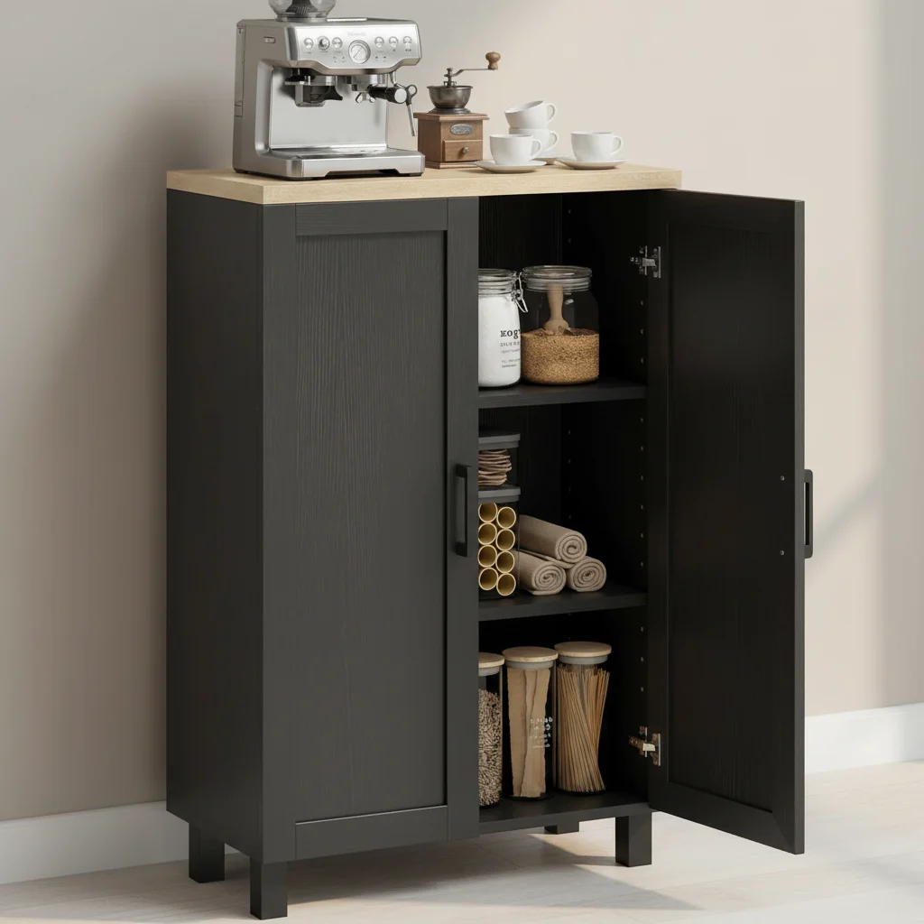 Almacenaje cerrado con estante interior ajustable