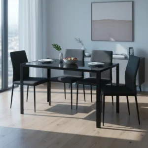 Mesa de comedor de cristal HOMCOM (120x60 cm)