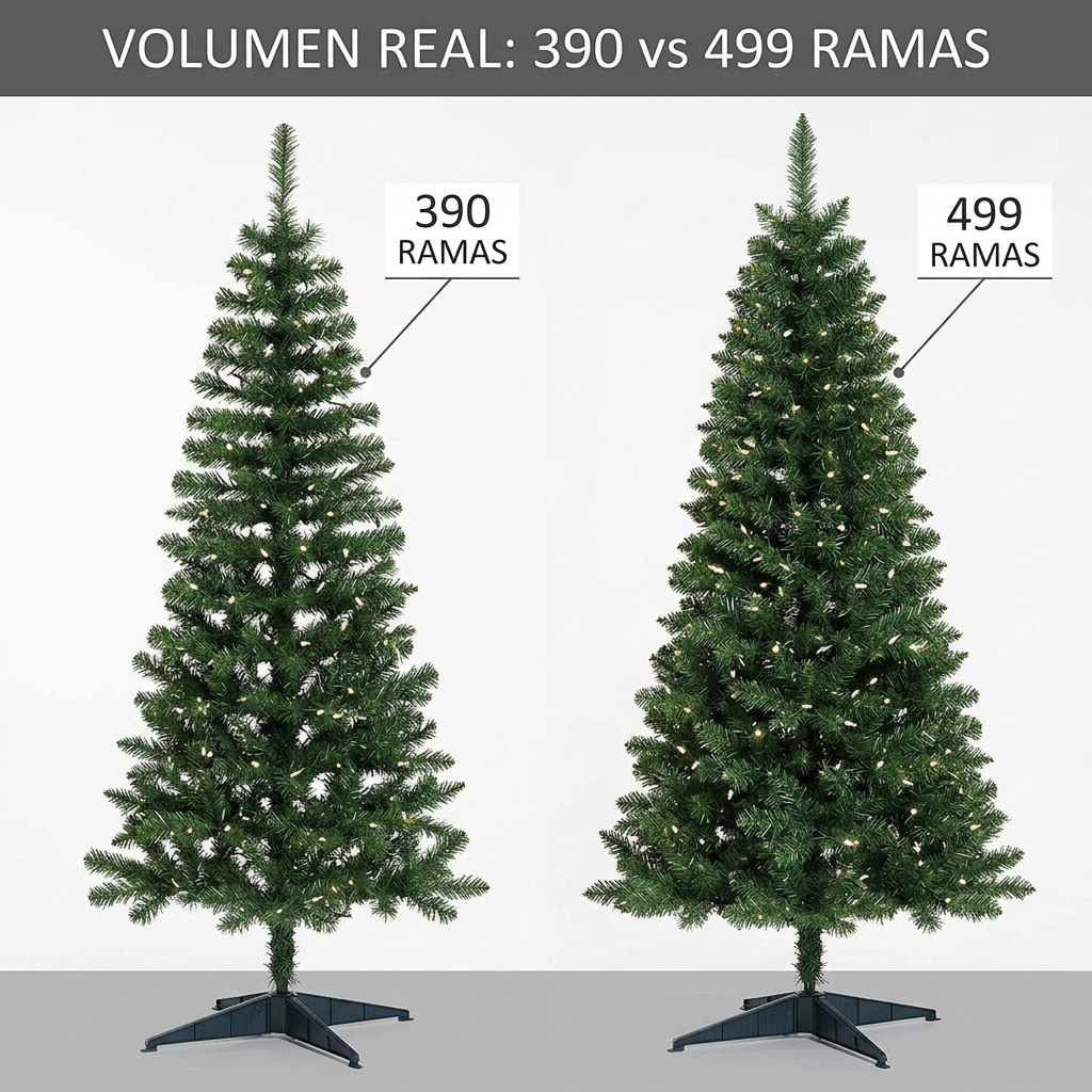 Cómo se traduce "390/499 ramas" en volumen real (y qué se nota a 2–3 metros)