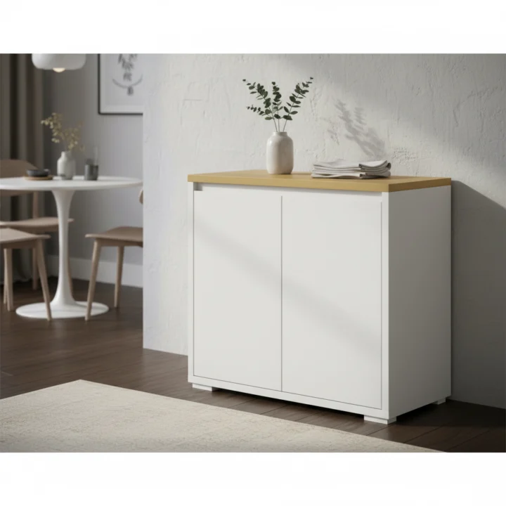 HOMCOM Aparador de Salón Armario de Almacenamiento Mueble Auxiliar de Cocina con 2 Puertas...