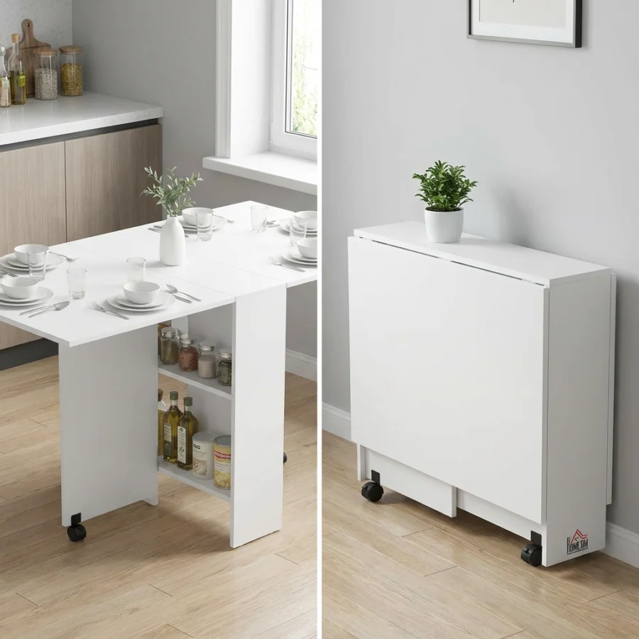 HOMCOM: resena practica de la mesa plegable de comedor